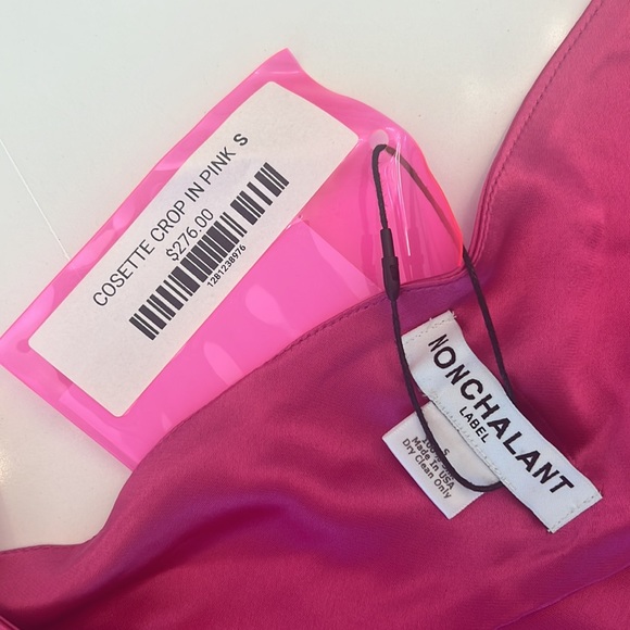 NONchelant HOT PINK silk top NWT - Picture 2 of 8
